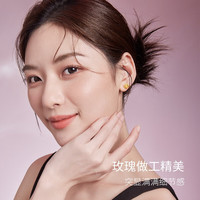 周六福（ZLF）黄金耳饰女款花朵优雅浪漫玫瑰耳钉 计价