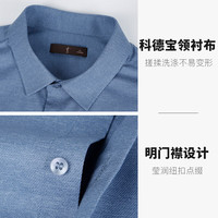 才子 TRIES长袖衬衫男士休闲衬衣春秋新品新疆棉透气纯色刺绣时尚百搭