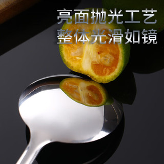 SHUNFUMEI水具配件不锈钢勺子加厚小圆汤勺高颜值简约厨具调羹勺 圆勺 【一只装】