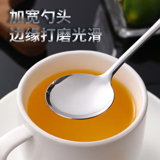 SHUNFUMEI水具配件不锈钢勺子加厚小圆汤勺高颜值简约厨具调羹勺 圆勺 【一只装】