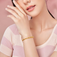 周六福足金999光珠黄金手链女计价A0711066 约6.22g 16+3cm
