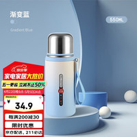 贝瑟斯 小钢炮保温杯男女生不锈钢泡茶带盖高档茶水分离罗马杯蓝色550ml 渐变蓝色550ml