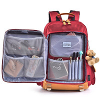 牛津大学 UNIVERSITY OF OXFORD 英国牛津大学小学生书包男孩轻便减负中学生书包初中生双肩背包女 X419枣红