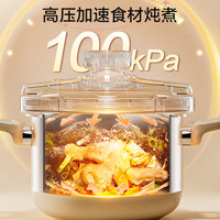 苏泊尔高压锅家用不锈钢压力锅小型燃气电磁炉 【100kPa 导热盘+汤勺】5L 3-5人用 360°开盖 燃气电磁炉通用