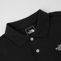 北面(The North Face)POLO衫男短袖25春夏户外徒步运动服时尚舒适休闲翻领T恤87UX JK3/黑色 S /165