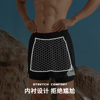 匹克泳裤男防尴尬速干宽松平角沙滩裤双层温泉海边度假泳裤灰白2XL 新潮游泳沙滩两用灰白 2XL （高175-190cm，重75-85Kg）