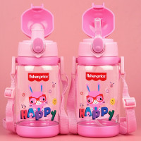 Fisher-Price 儿童水杯双盖两用运动杯Tritan材质费雪喝水杯子520ML粉 双盖杯粉色 520ml