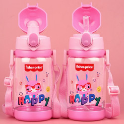 Fisher-Price 儿童水杯双盖两用运动杯Tritan材质费雪喝水杯子520ML粉 双盖杯粉色 520ml