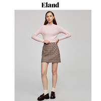 ELAND衣恋半身裙女春季经典格纹羊毛A字裙半身裙极简风西装半裙女