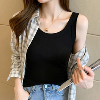 宜而爽夏天透气舒适防走光螺纹吊带背心女士夏季薄款修身外穿