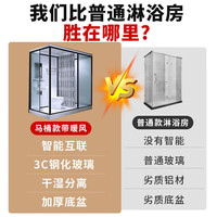 猎钢狼（上门安装）整体淋浴房一体式封闭沐浴房洗澡家用卫生间马桶农村 正开门120*100（含马桶）