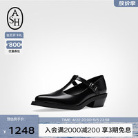 ASH LAVINIA 女士真皮玛丽珍鞋 T字扣带镂空单鞋 10111497153802