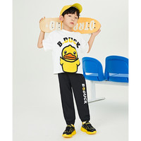 B.Duck小黄鸭童装儿童速干裤夏季中大童运动薄款长裤 钻石黑 110 cm 110cm