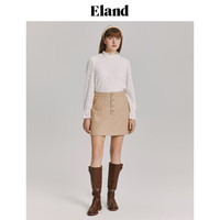 ELAND衣恋半身裙秋粗毛呢羊毛A字裙半身裙美拉德极简风西装短裙女