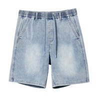 杰克·琼斯（JACK&JONES）男装夏季新款潮流百搭舒适弹力宽松直筒清爽牛仔裤短裤225243030 E40  (180)
