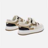 KAPPA KIDS卡帕童鞋春夏季儿童网面透气跑步鞋男童百搭休闲运动板鞋女童 米白/卡其 25