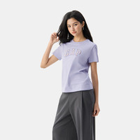 Gap 女装秋款经典字母logo短袖T恤常规休闲上衣 蓝紫色 727460 M 亚洲尺码