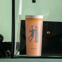 茶花水杯双层防烫隔热杯便携水杯随心水杯塑料防漏便携运动茶杯