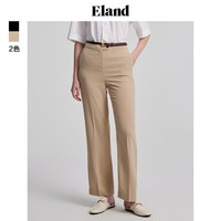 ELAND衣恋休闲裤女极简风挺阔宽松直筒裤西装裤夏季长裤 黑色(19)Black M 165
