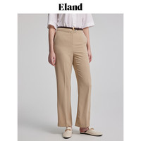 ELAND衣恋休闲裤女极简风挺阔宽松直筒裤西装裤夏季长裤 浅卡其色(36)L/Beige L 170