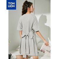 唐狮春夏新款连衣裙女短款设计感小众冷淡风女装高级感系带T恤裙