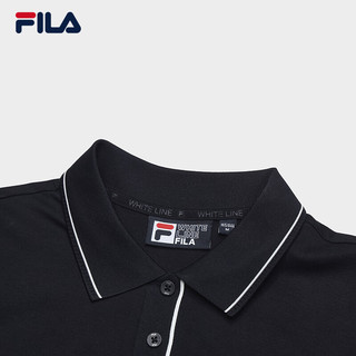 FILA 斐乐女装针织短袖POLO衫2025夏装时尚休闲凉感上衣 传奇蓝-NV 2XL 180/96A/XXL
