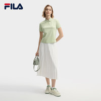 FILA 斐乐女装针织短袖POLO衫2025夏装时尚休闲凉感上衣 草本绿-LG M 165/84A/M