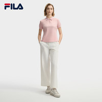 FILA 斐乐女装针织短袖POLO衫2025夏装时尚休闲凉感上衣 娇粉-PK L 170/88A/L