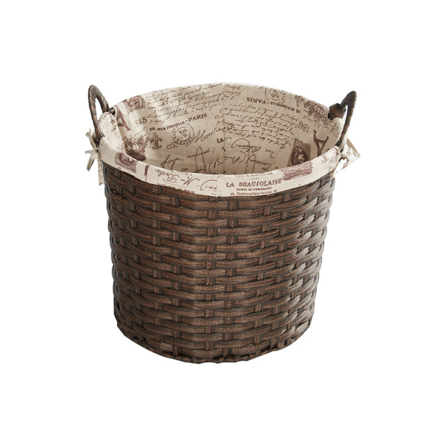 草木匠 MJ-1908脏衣篓 仿藤编收纳篮 大号 咖啡色（3-4人使用） 北欧风格