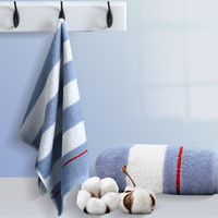 竹之锦 The Bamboo Kam 竹之锦 一往情深纯棉毛巾 毛巾 34x76cm 蓝灰棕