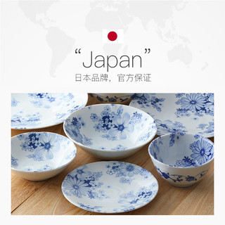 美浓烧花集陶瓷饭碗蘸酱碟果盘汤面碗日式餐具 小钵14cm
