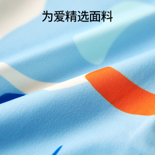 欧孕儿童泳衣男童女童泳衣裤宝宝小童婴幼儿泳装游泳套装 色块鸟群【连体+送同款泳帽】 120cm 【身高110-120cm】