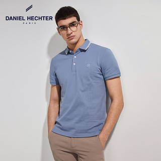 丹尼爱特（DANIEL HECHTER）夏季纯棉男士翻领休闲百搭短袖Polo衫男易穿搭 蓝色 M