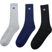 【3双装】Champion冠军袜子黑白纯色中长筒袜美式复古男休闲潮