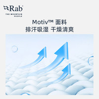 Rab睿坡Mantle Ridge户外运动速干短袖徒步透气T恤男 QCC-16 黑灰色BEL S