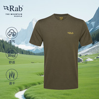 Rab睿坡Mantle Ridge户外运动速干短袖徒步透气T恤男 QCC-16 乌黑色EBN M