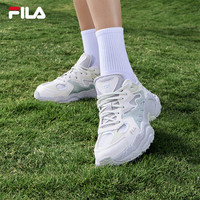 FILA 女鞋老爹鞋运动鞋杨幂同款夏蕨草鞋休闲鞋 雪白/海绿-SS 36