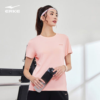 ERKE/鸿星尔克 冰感吸湿 女士速干T恤  鲑鱼粉-冰感吸湿2092 XL (165-170cm/110-120斤)