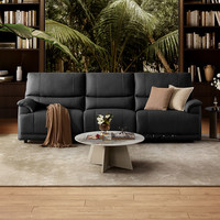 乐至宝 LAZBOY 真皮沙发客厅电动大黑牛功能沙发0靠墙中古风668 伯爵深棕-四人位双电动位-3.62米-7天