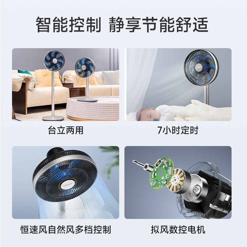 Lexy莱克F5pro 智能空气循环扇落地扇 家用母婴立式电风扇 F5pro森羽-升级电商版（WF42）