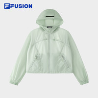 FILA FUSION斐乐潮牌梭织外套女2025夏休闲宽松防晒连帽上衣 豆荚绿-LG 165/84A/M
