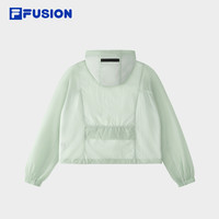 FILA FUSION斐乐潮牌梭织外套女2025夏休闲宽松防晒连帽上衣 豆荚绿-LG 180/96A/XXL