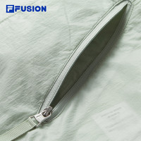 FILA FUSION斐乐潮牌梭织外套女2025夏休闲宽松防晒连帽上衣 豆荚绿-LG 175/92A/XL