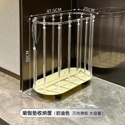 杜琥 DOHU 瑜伽垫收纳筐健身运动器材羽毛球拍推车置物架带轮夹缝收纳神器