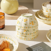 舍里法式田园风釉下彩碗盘餐具特别好看的陶瓷米饭碗吃饭碗菜盘子 6英寸碗