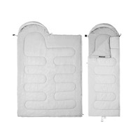 NatureHike挪客户外玲珑信封带帽睡袋成人户外露营可拼接保暖单人双人午睡被午休 适宜温度9℃/L250/浅灰