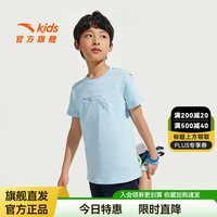 安踏儿童t恤大童2025年夏季新款短袖男棉质小童上衣印花圆领T短袖女童