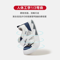 KAPPA KIDS卡帕童鞋夏季儿童运动鞋男童透气网面小白鞋中大童休闲板鞋女 米白/深蓝 25