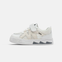 KAPPA KIDS卡帕童鞋夏季儿童运动鞋男童透气网面小白鞋中大童休闲板鞋女 米白 27