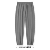 德尔惠 Deerway【弹力舒适】夏季薄款冰丝裤男款休闲大码宽松弹力运动束脚裤